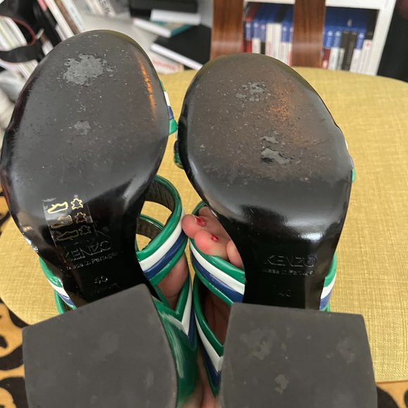 KENZO WOMEN'S ANA HEELED MULE SANDALS - GRASS GREEN sz 40 us 9 womens - Picture 4 of 8